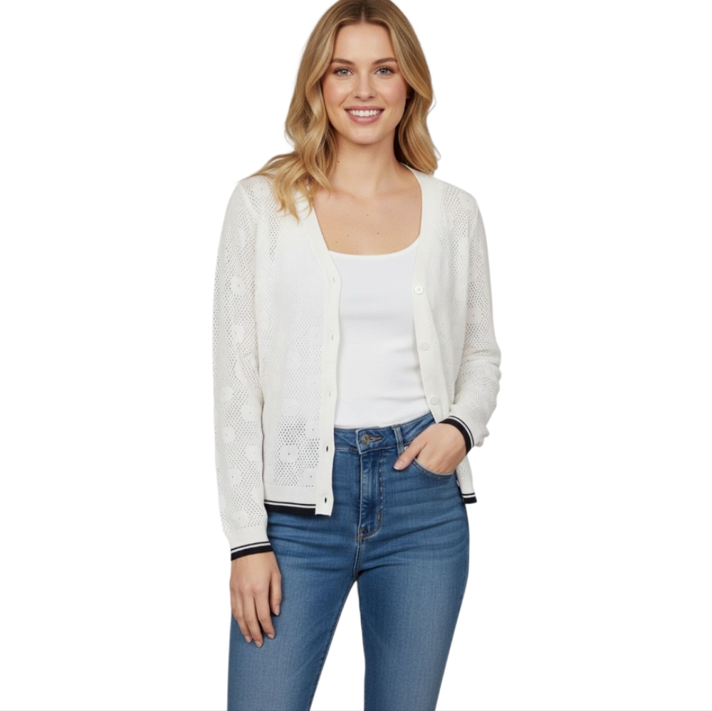 Le Grenier crochet button up cardigan